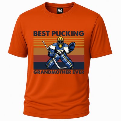 Best Pucking Grandmother Ever Funny Hockey Grandma Saying Gift Cooling Performance Crew T-Shirt