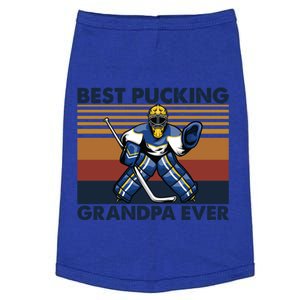 Best Pucking Grandpa Ever Funny Hockey Grandpa Saying Gift Doggie Tank