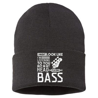 Bass Player Gift for Bass Guitar Player Bassist Sustainable Knit Beanie