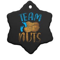 Baby Party Gender Reveal Party Team Nuts Funny Gender Reveal Ceramic Star Ornament