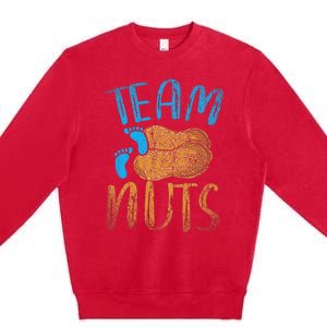 Baby Party Gender Reveal Party Team Nuts Funny Gender Reveal Premium Crewneck Sweatshirt