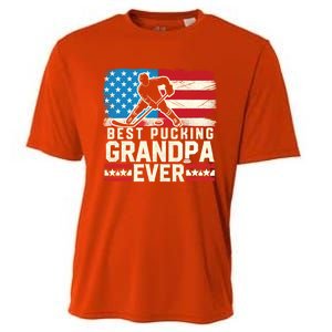 Best Pucking Grandpa Ever Gift Hockey Lover Gift Cooling Performance Crew T-Shirt