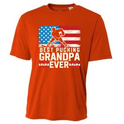 Best Pucking Grandpa Ever Gift Hockey Lover Gift Cooling Performance Crew T-Shirt