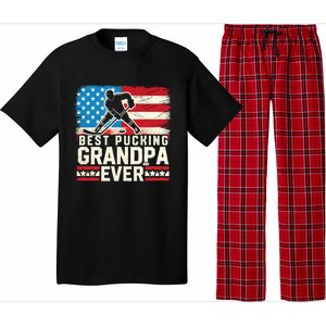 Best Pucking Grandpa Ever Gift Hockey Lover Gift Pajama Set