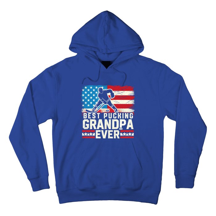 Best Pucking Grandpa Ever Gift Hockey Lover Gift Hoodie