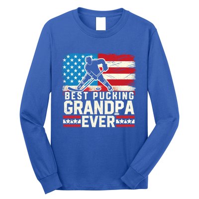 Best Pucking Grandpa Ever Gift Hockey Lover Gift Long Sleeve Shirt