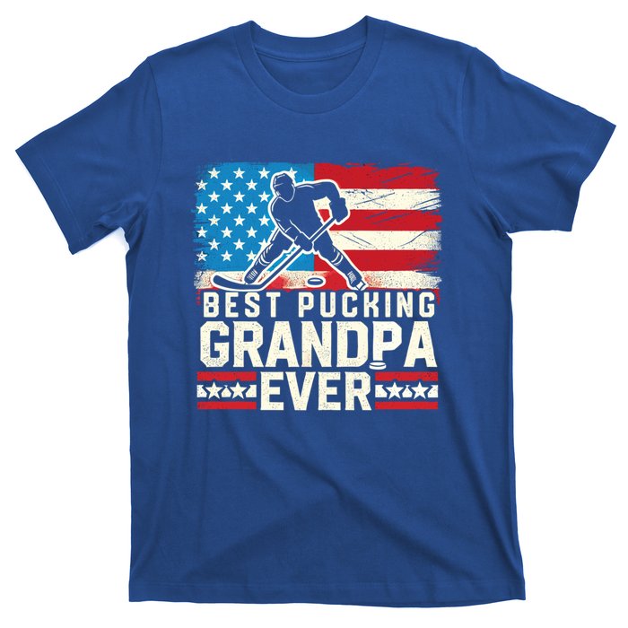 Best Pucking Grandpa Ever Gift Hockey Lover Gift T-Shirt