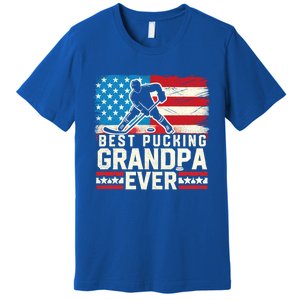 Best Pucking Grandpa Ever Gift Hockey Lover Gift Premium T-Shirt