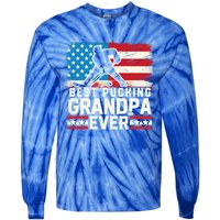 Best Pucking Grandpa Ever Gift Hockey Lover Gift Tie-Dye Long Sleeve Shirt