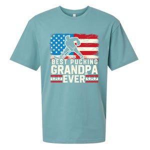 Best Pucking Grandpa Ever Gift Hockey Lover Gift Sueded Cloud Jersey T-Shirt