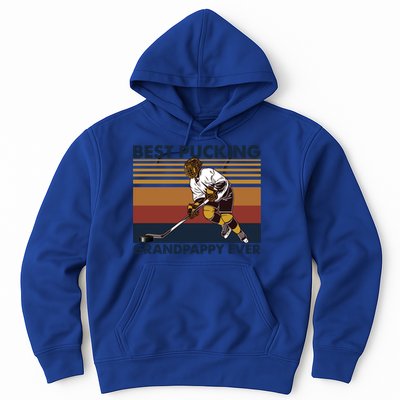 Best Pucking Grandpappy Ever Funny Hockey Grandpa Saying Cute Gift Hoodie