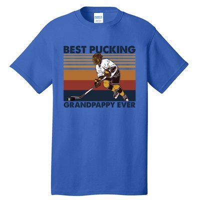 Best Pucking Grandpappy Ever Funny Hockey Grandpa Saying Cute Gift Tall T-Shirt