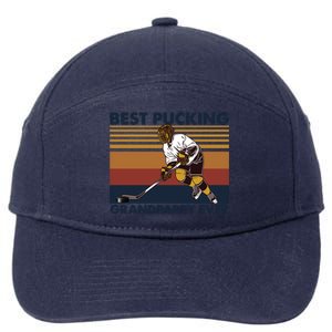 Best Pucking Grandpappy Ever Funny Hockey Grandpa Saying Cute Gift 7-Panel Snapback Hat