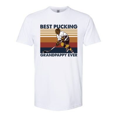 Best Pucking Grandpappy Ever Funny Hockey Grandpa Saying Cute Gift Softstyle CVC T-Shirt