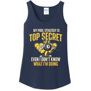 Billiard Player Game Lover My Pool Strategy Is Top Secret Gift Ladies Essential Tank