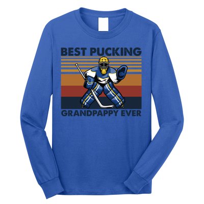 Best Pucking Grandpappy Ever Funny Hockey Grandpa Saying Gift Long Sleeve Shirt