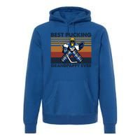 Best Pucking Grandpappy Ever Funny Hockey Grandpa Saying Gift Premium Hoodie