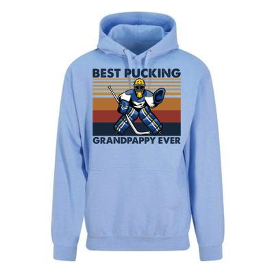 Best Pucking Grandpappy Ever Funny Hockey Grandpa Saying Gift Unisex Surf Hoodie