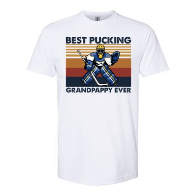 Best Pucking Grandpappy Ever Funny Hockey Grandpa Saying Gift Softstyle CVC T-Shirt