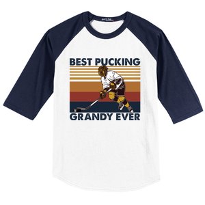 Best Pucking Grandy Ever Funny Hockey Grandpa Saying Cute Gift Baseball Sleeve Shirt