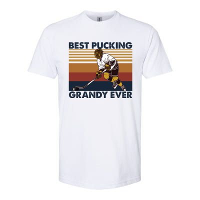 Best Pucking Grandy Ever Funny Hockey Grandpa Saying Cute Gift Softstyle CVC T-Shirt