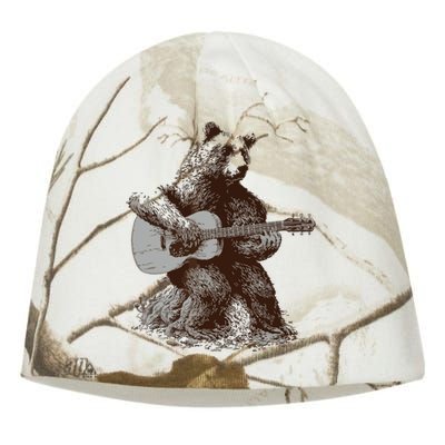 Bear Playing Guitar Players Music Gift Dad Rock N Roll Kati - Camo Knit Beanie