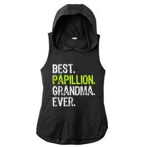 Best Papillion Grandma Ever Dog Lover Ladies PosiCharge Tri-Blend Wicking Draft Hoodie Tank