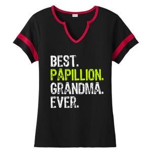 Best Papillion Grandma Ever Dog Lover Ladies Halftime Notch Neck Tee