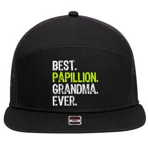 Best Papillion Grandma Ever Dog Lover 7 Panel Mesh Trucker Snapback Hat