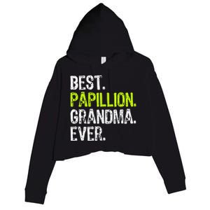 Best Papillion Grandma Ever Dog Lover Crop Fleece Hoodie