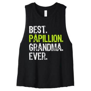 Best Papillion Grandma Ever Dog Lover Women's Racerback Cropped Tank