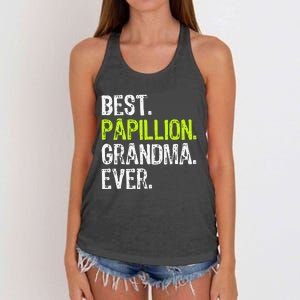 Best Papillion Grandma Ever Dog Lover Women's Knotted Racerback Tank