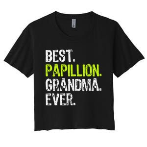 Best Papillion Grandma Ever Dog Lover Women's Crop Top Tee