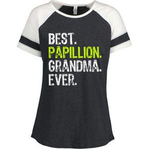 Best Papillion Grandma Ever Dog Lover Enza Ladies Jersey Colorblock Tee