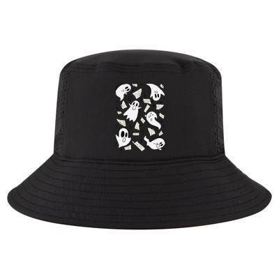 Book Page Ghosts Halloween Books Lover Cool Comfort Performance Bucket Hat
