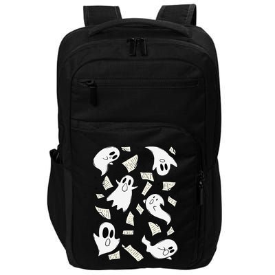 Book Page Ghosts Halloween Books Lover Impact Tech Backpack