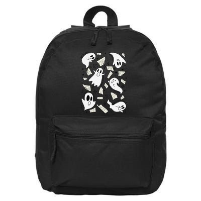 Book Page Ghosts Halloween Books Lover 16 in Basic Backpack