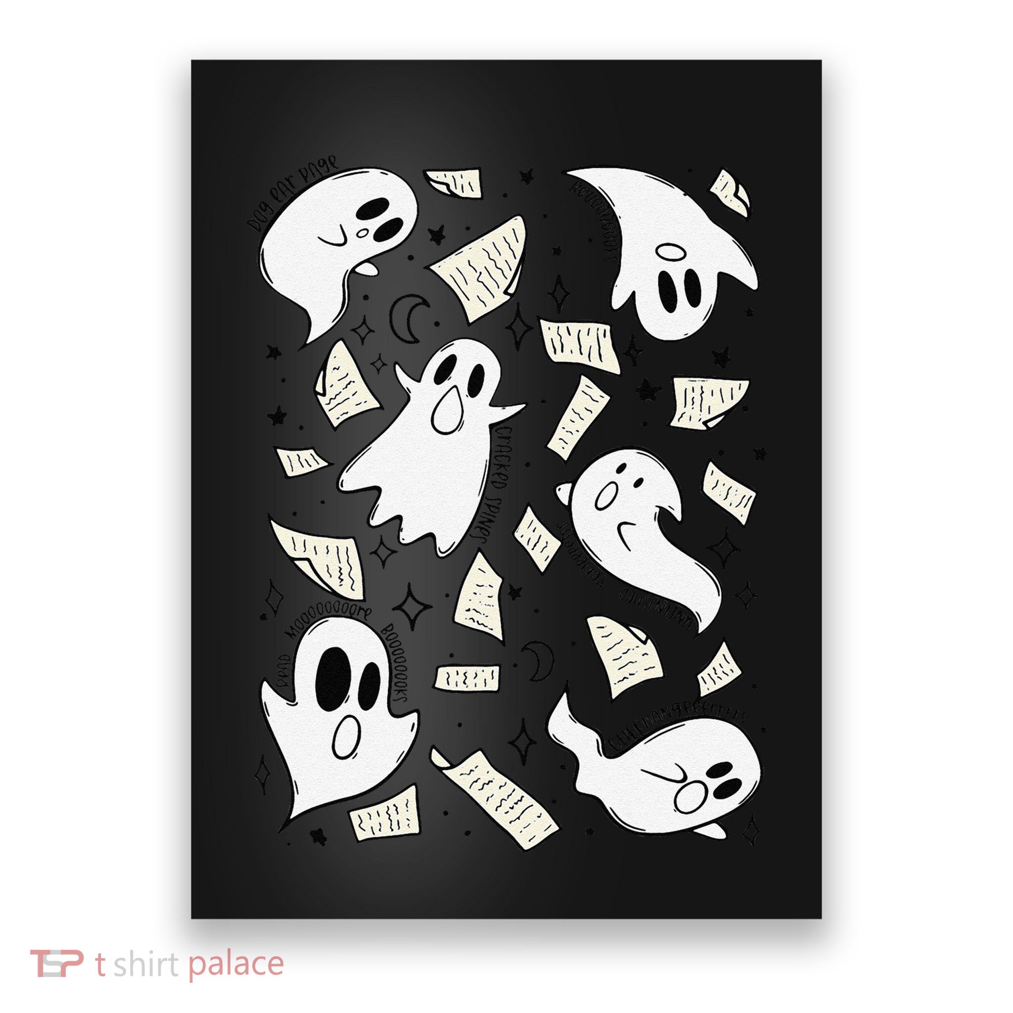 Book Page Ghosts Halloween Books Lover Poster