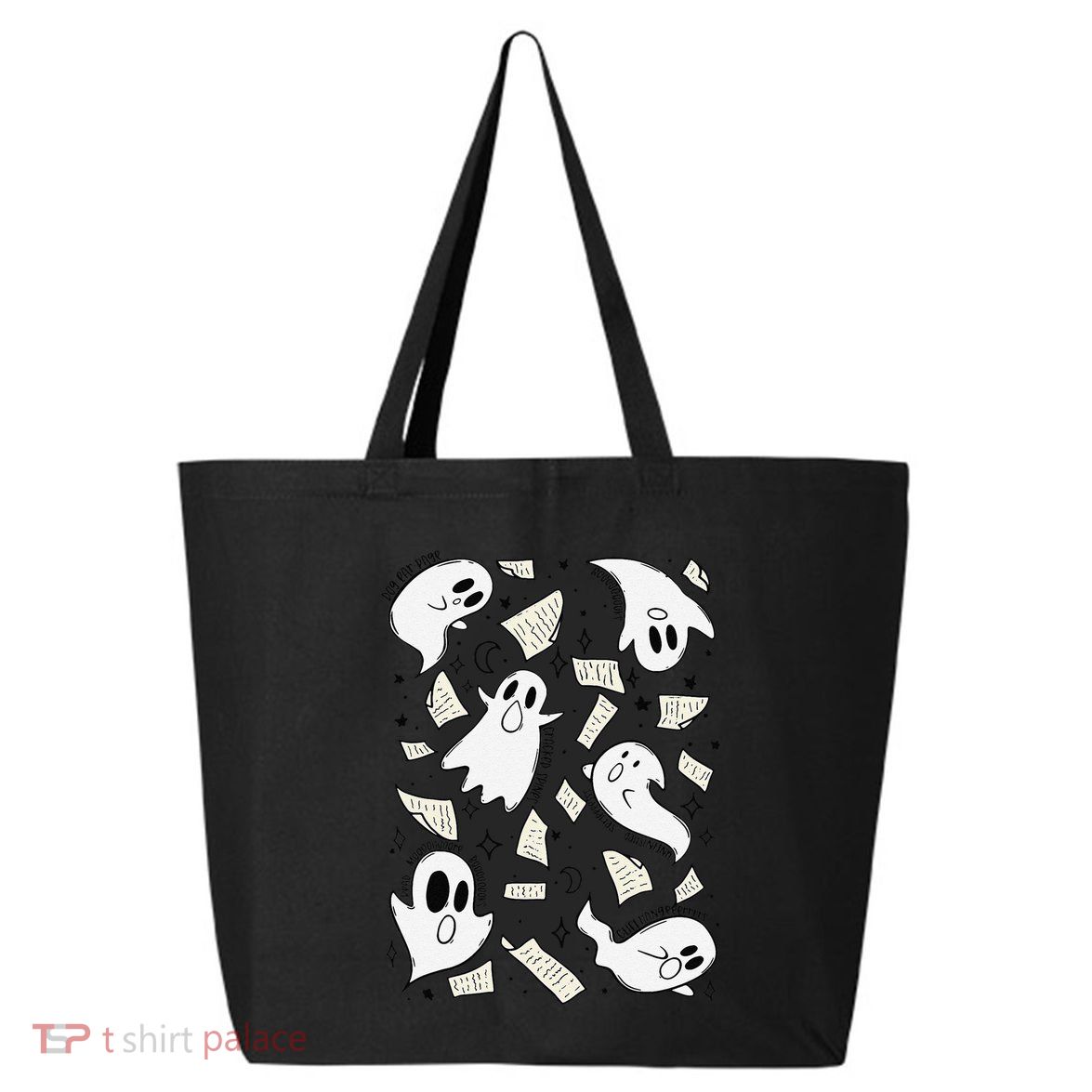 Book Page Ghosts Halloween Books Lover 25L Jumbo Tote