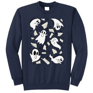 Book Page Ghosts Halloween Books Lover Sweatshirt