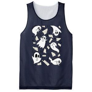 Book Page Ghosts Halloween Books Lover Mesh Reversible Basketball Jersey Tank