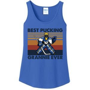 Best Pucking Grannie Ever Funny Hockey Grandma Saying Gift Ladies Essential Tank