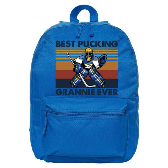 Best Pucking Grannie Ever Funny Hockey Grandma Saying Gift 16 in Basic Backpack