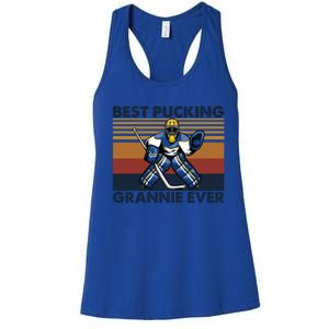 Best Pucking Grannie Ever Funny Hockey Grandma Saying Gift Women's Racerback Tank