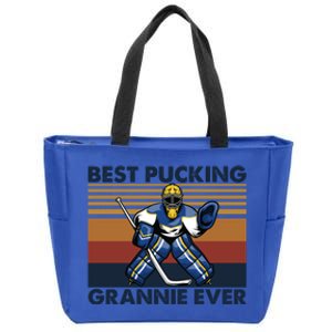 Best Pucking Grannie Ever Funny Hockey Grandma Saying Gift Zip Tote Bag