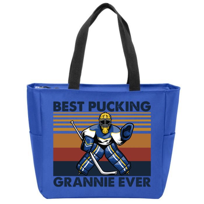 Best Pucking Grannie Ever Funny Hockey Grandma Saying Gift Zip Tote Bag