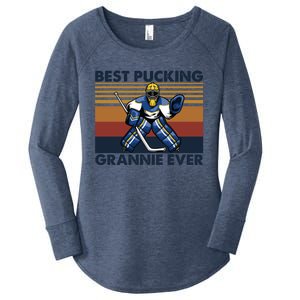 Best Pucking Grannie Ever Funny Hockey Grandma Saying Gift Women's Perfect Tri Tunic Long Sleeve Shirt