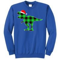 Buffalo Plaid Green Dinosaur T Rex Funny Christmas Sweatshirt