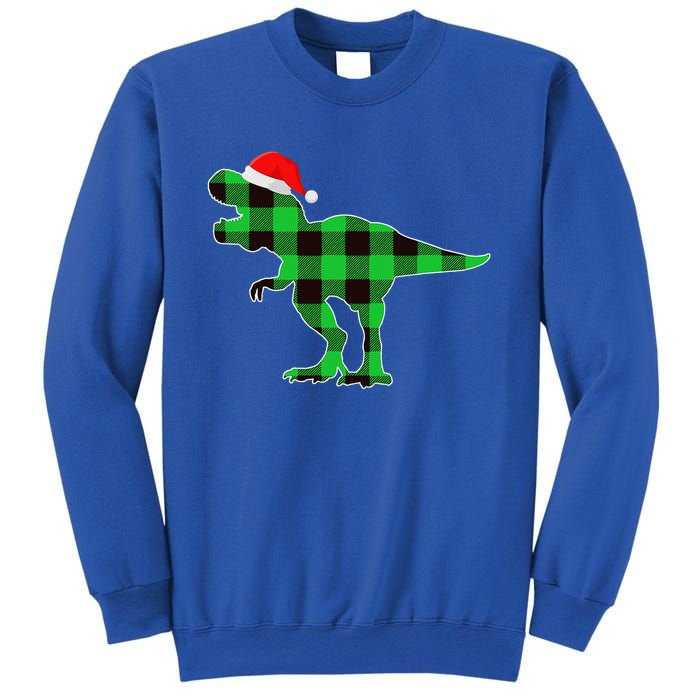 Buffalo Plaid Green Dinosaur T Rex Funny Christmas Sweatshirt