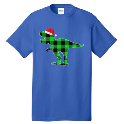 Buffalo Plaid Green Dinosaur T Rex Funny Christmas Tall T-Shirt